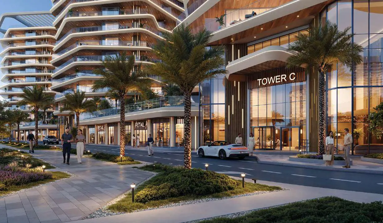 Exclusive sky villa upper level terraces with private plunge pools at Bab Al Qasr Residence 51 Al Raha Beach.