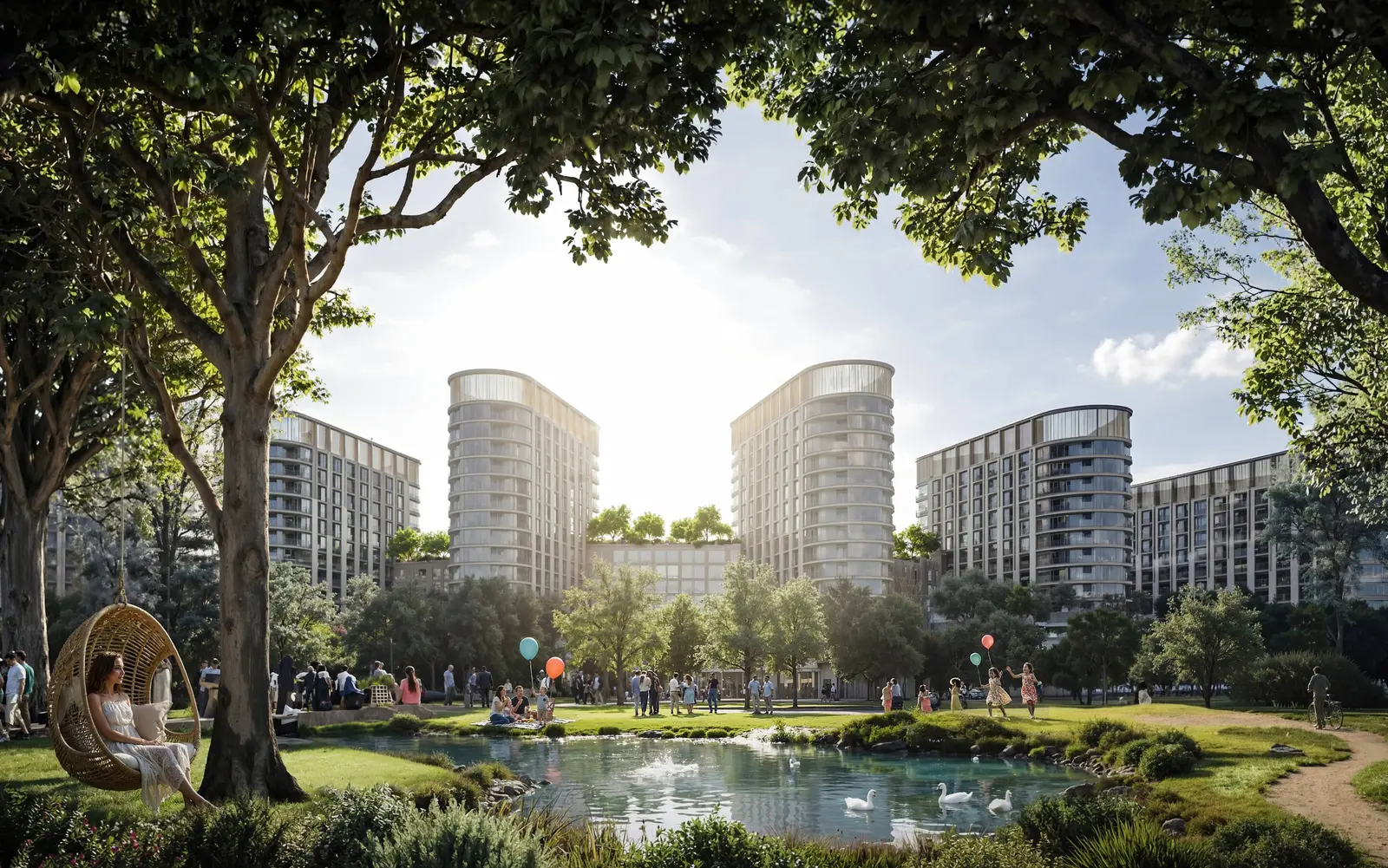 Luxury villa façade at Sobha City Abu Dhabi Phase 1 with landscaped surroundings and elegant architectural styling