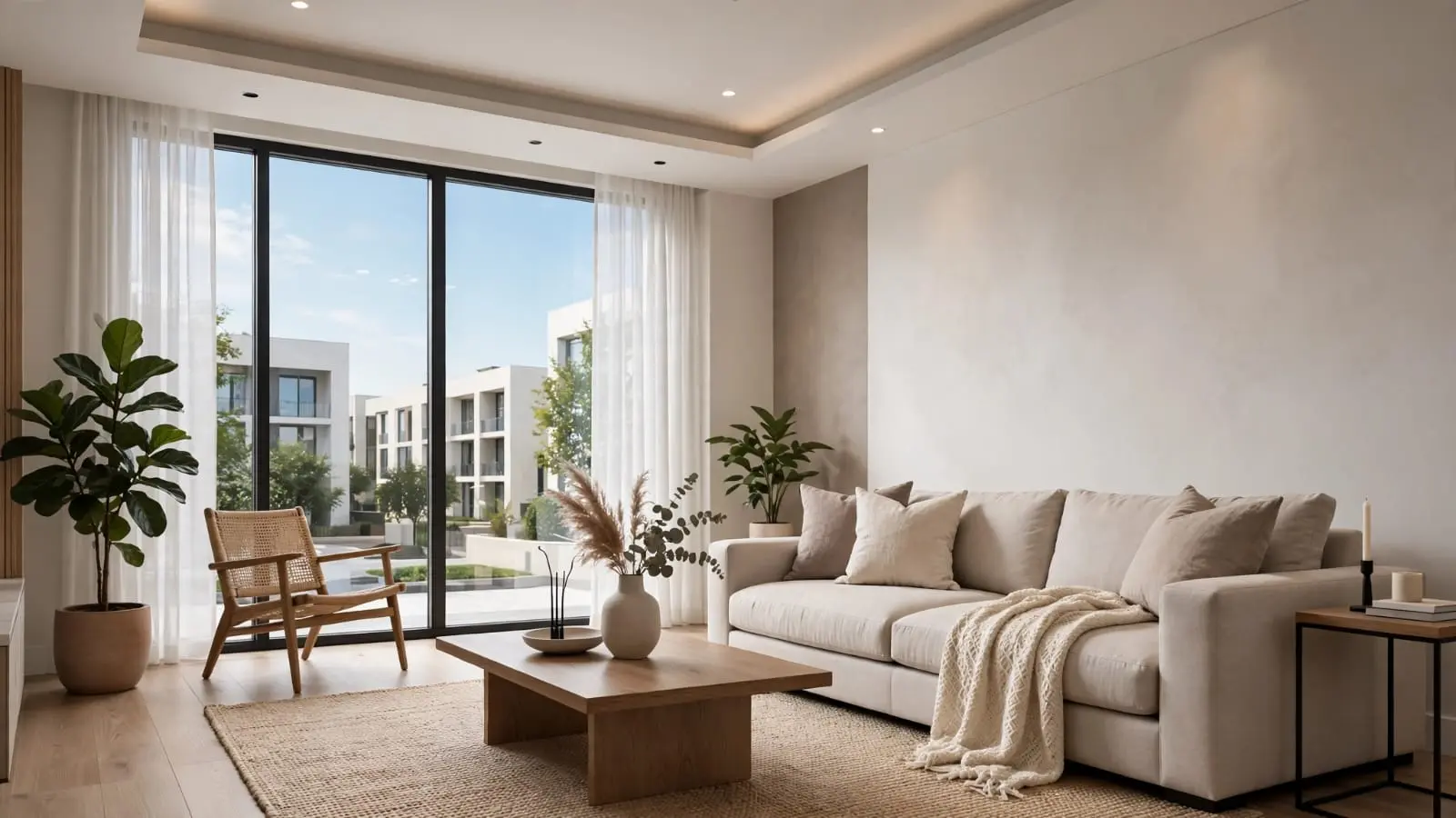 Nourwatan Residential in Al Shamkha Abu Dhabi featuring contemporary apartment interiors, elegant finishes, comfortable living spaces, and modern residential design.