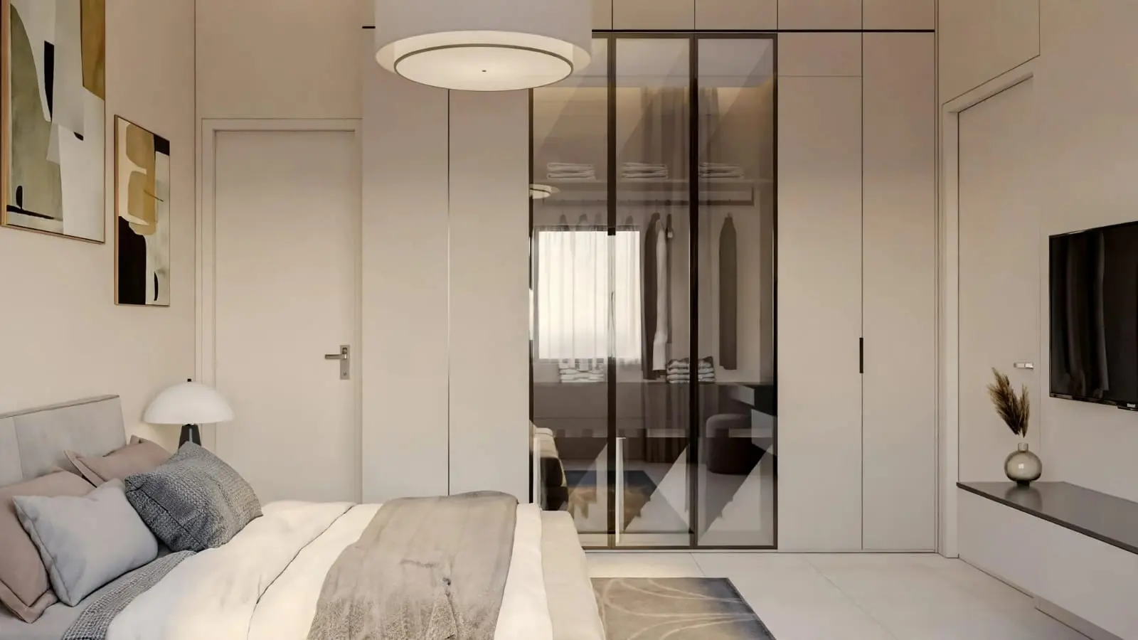 Nourwatan Residential in Al Shamkha Abu Dhabi featuring modern bedroom design, refined finishes, functional furniture, and inviting residential interiors.