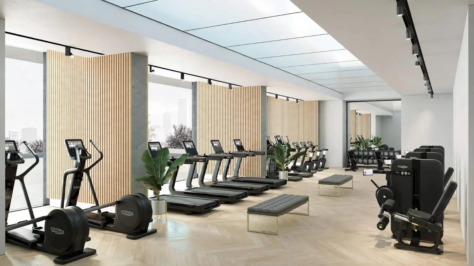 Nourwatan by Maskan offers a fully equipped fitness gym with advanced machines, spacious interiors, and wellness facilities for active residents.