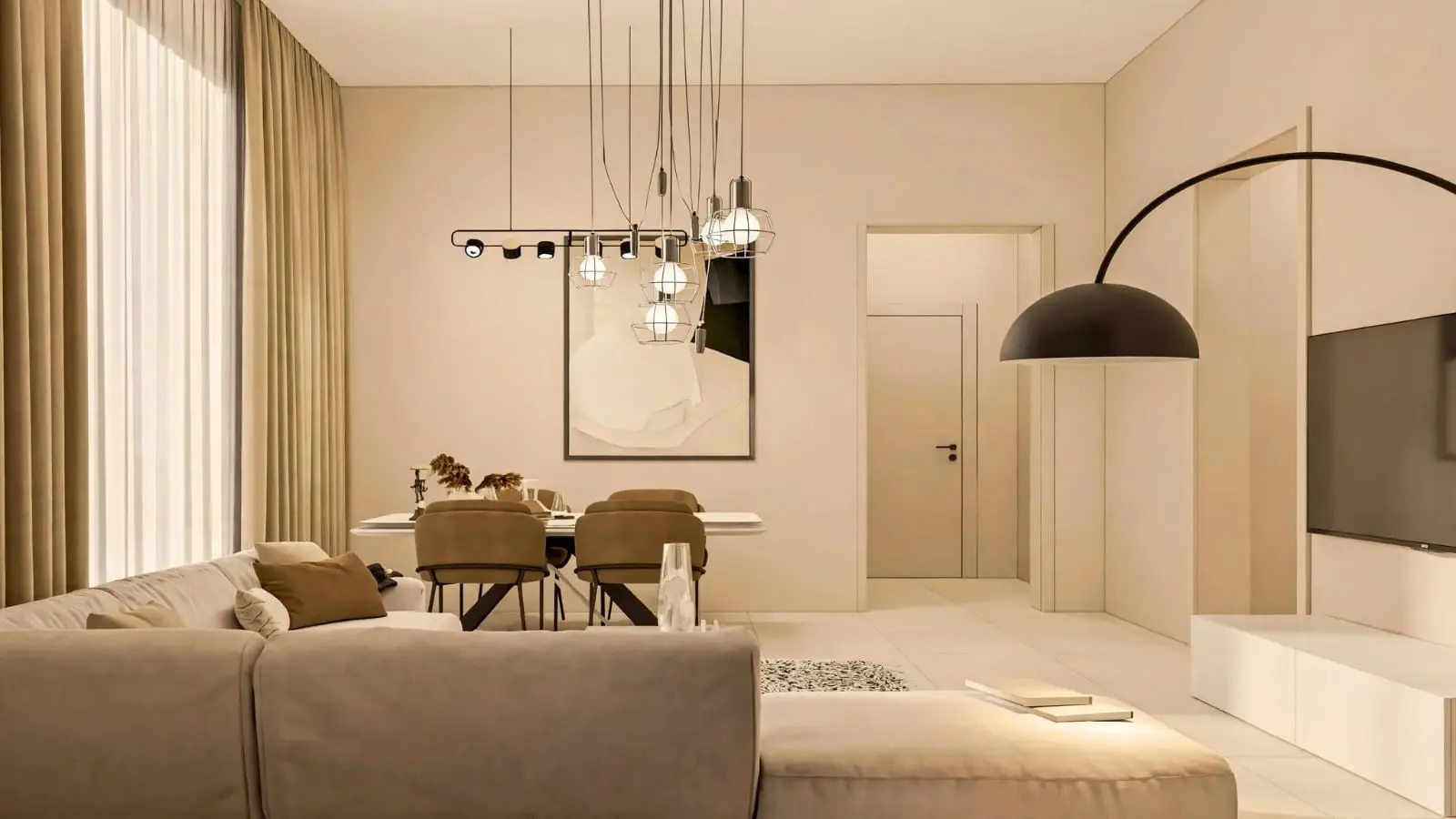 Nourwatan Residential Al Shamkha Abu Dhabi interior design featuring contemporary residential styling, modern fixtures, practical layouts, and elegant apartment finishes