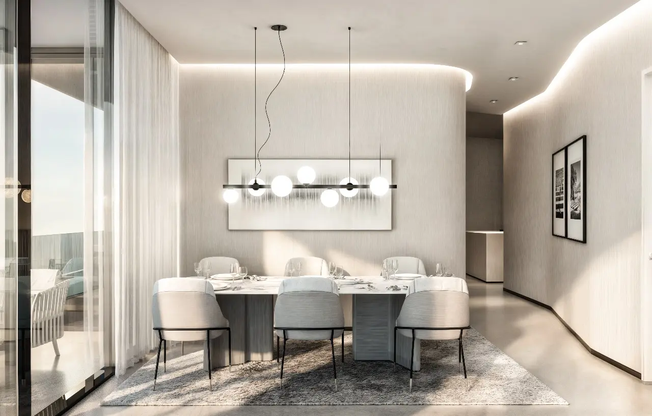Premium residential interiors at Marlin 2 showcasing elegant design in Abu Dhabi.