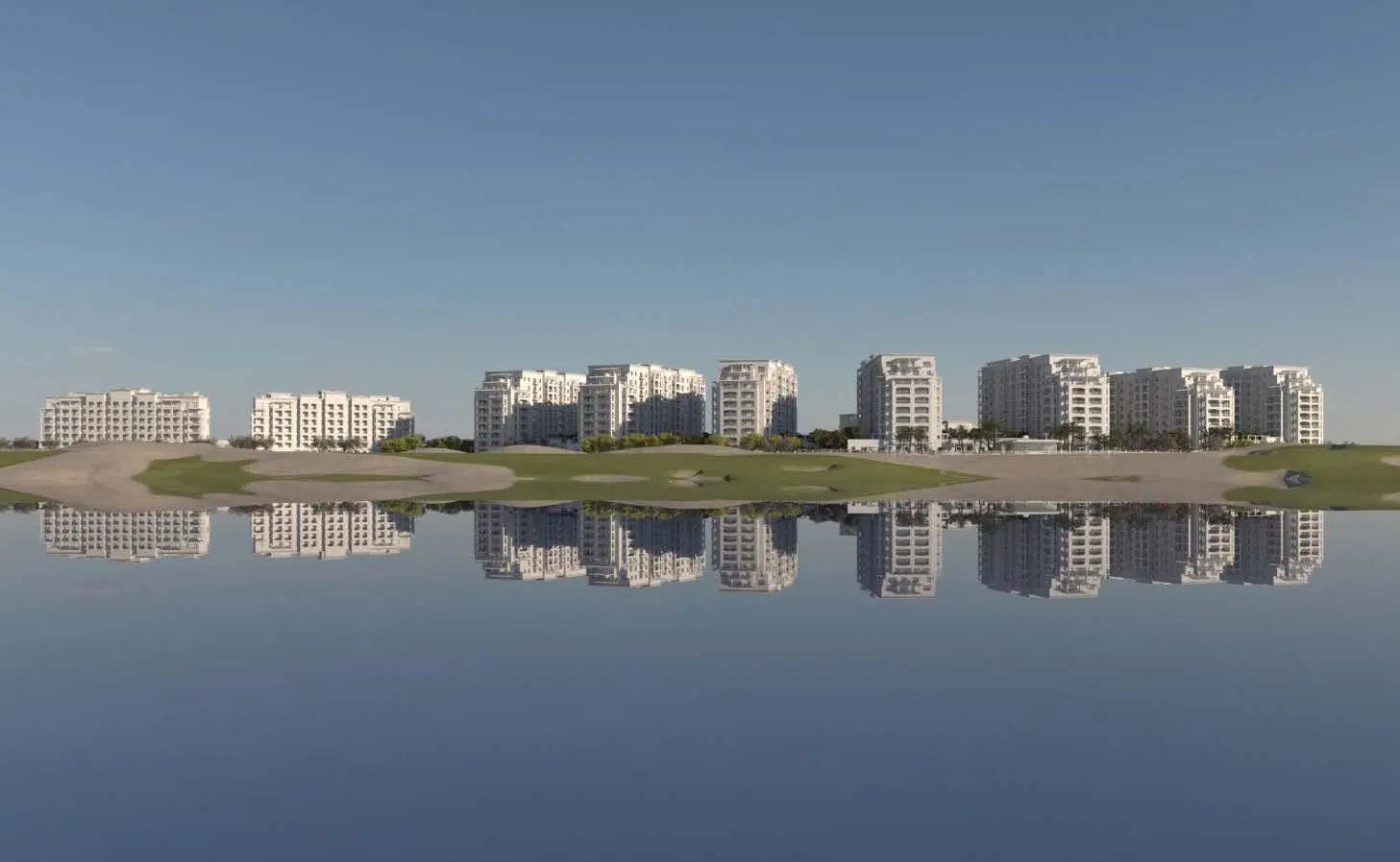 Aqua lounge and poolside community deck with sunset views at Souq Furnished Apartments Yas Island Abu Dhabi project..jpg