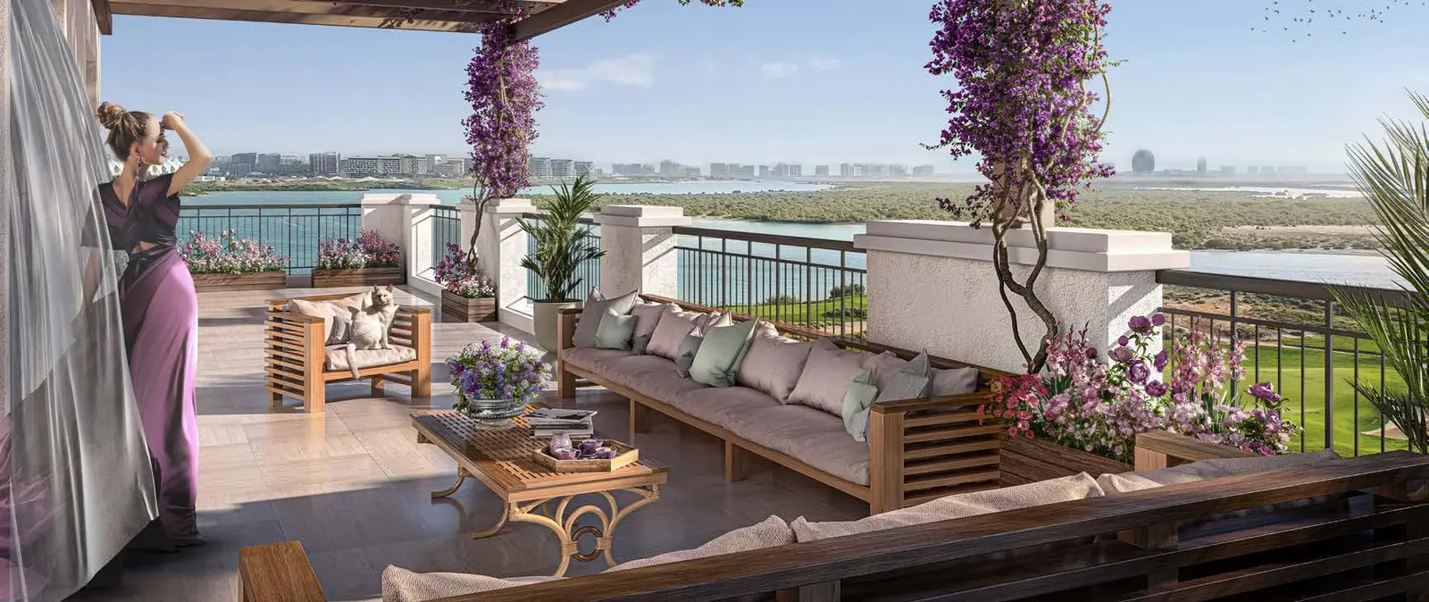 Meditation lawns and Zen-inspired green areas at Souq Furnished Apartments Yas Golf Collection community Yas Island Abu Dhabi..jpg