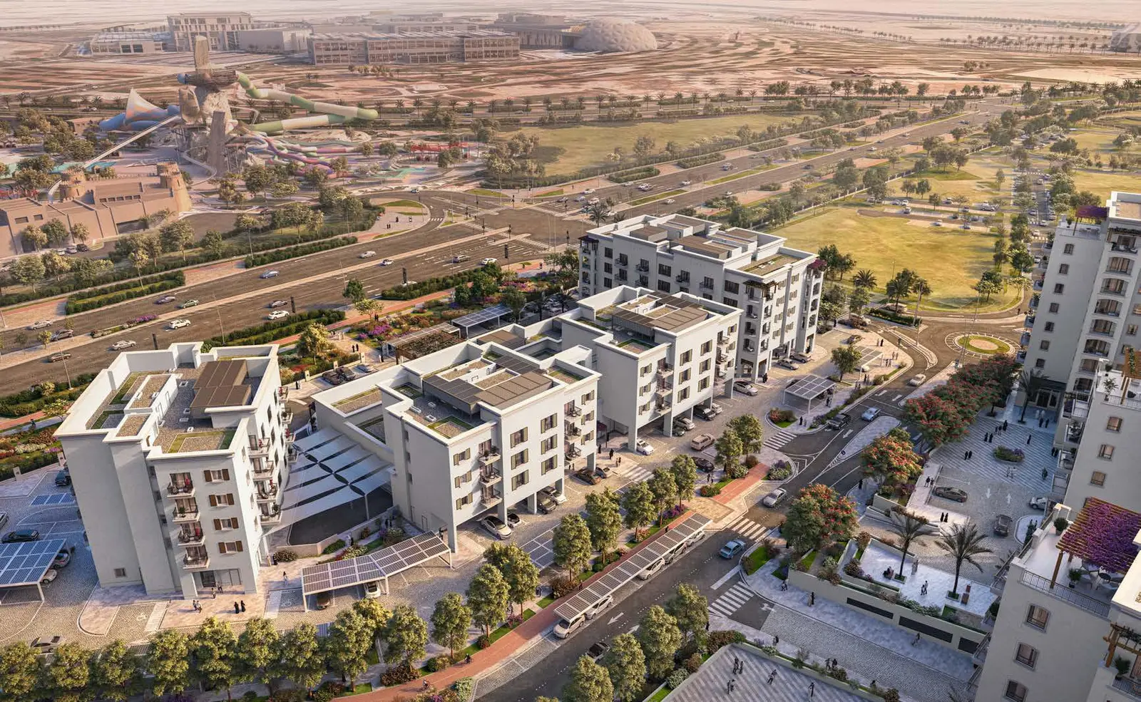 3. Balconies with Yas Island skyline views at Souq Furnished Apartments Yas Island Abu Dhabi residential apartments..jpg