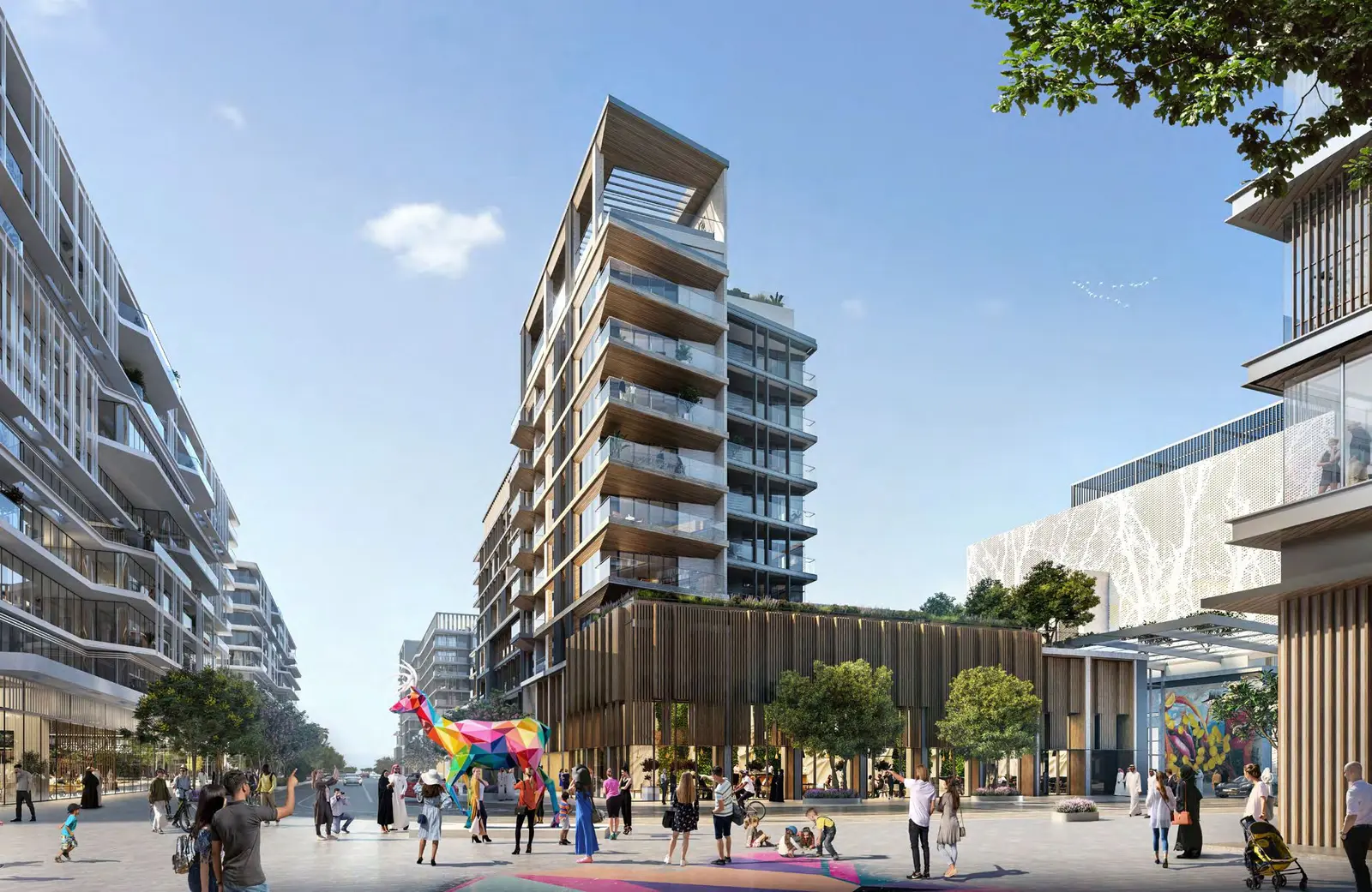 Grove Beach Views Saadiyat Grove Abu Dhabi exterior design with modern architecture overlooking sea, boulevard, and green loop views..jpg