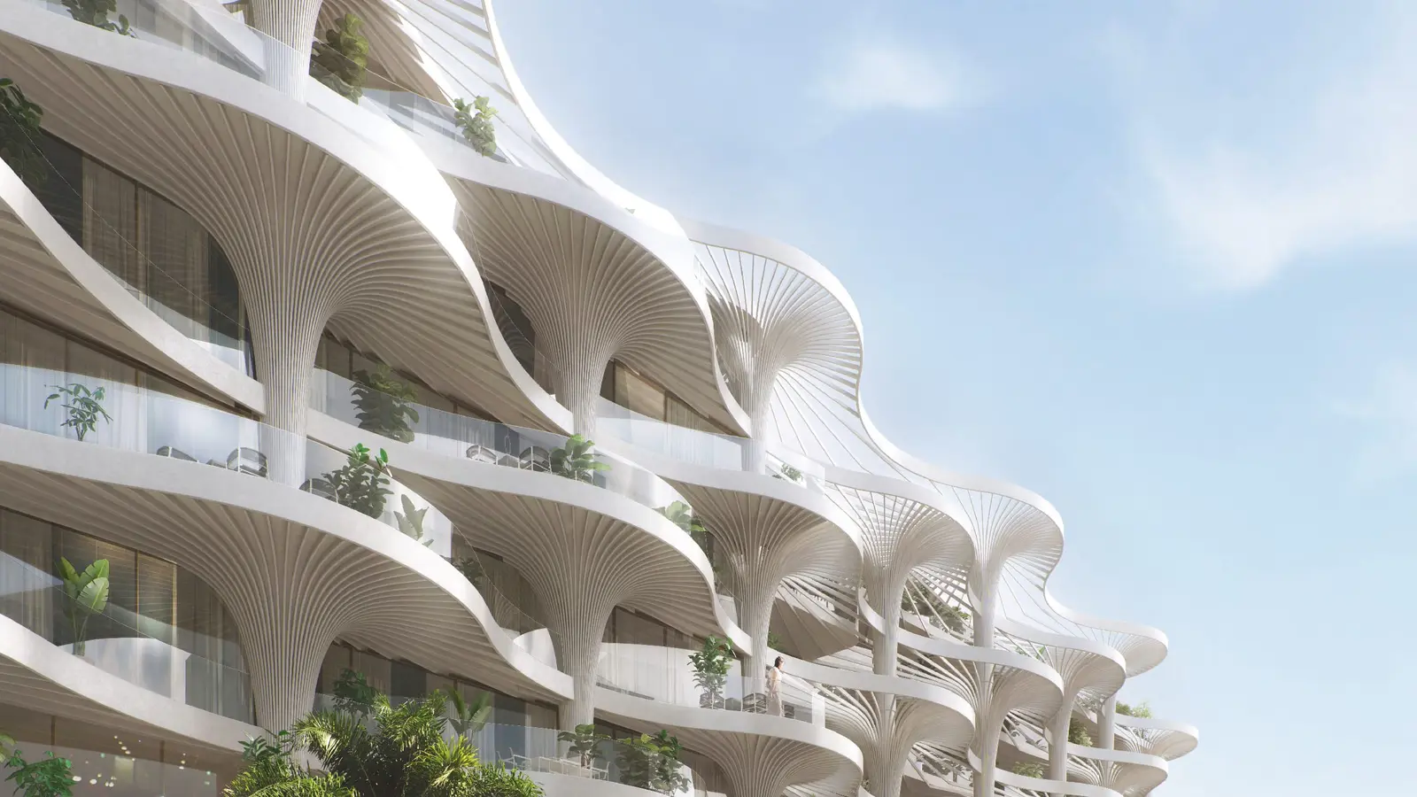 Mamsha Palm exterior façade at Saadiyat Island blending modern minimalism and natural inspiration