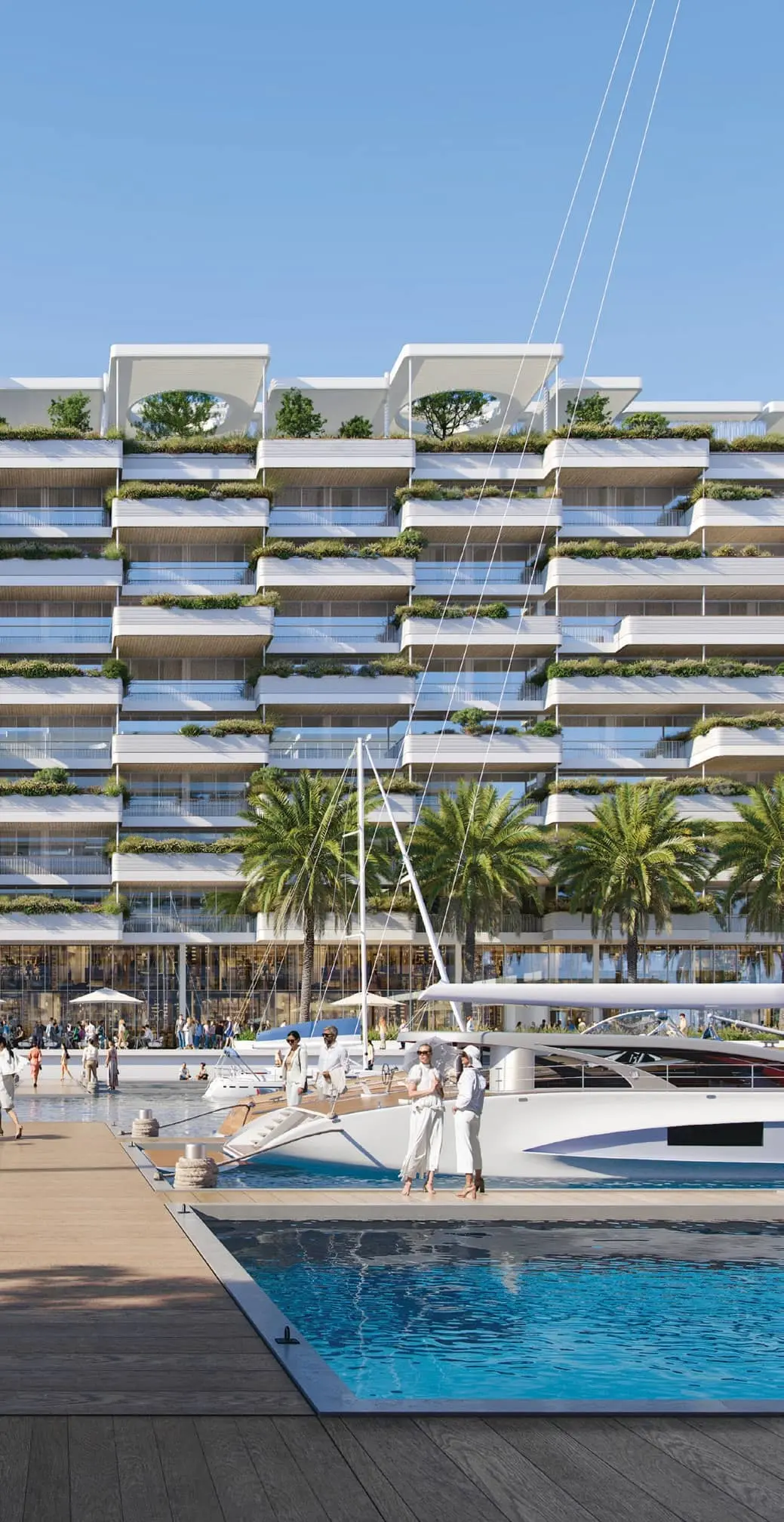 Sea-view residential towers of Juman 2 Luluat Al Raha Abu Dhabi surrounded by marina promenades.jpg