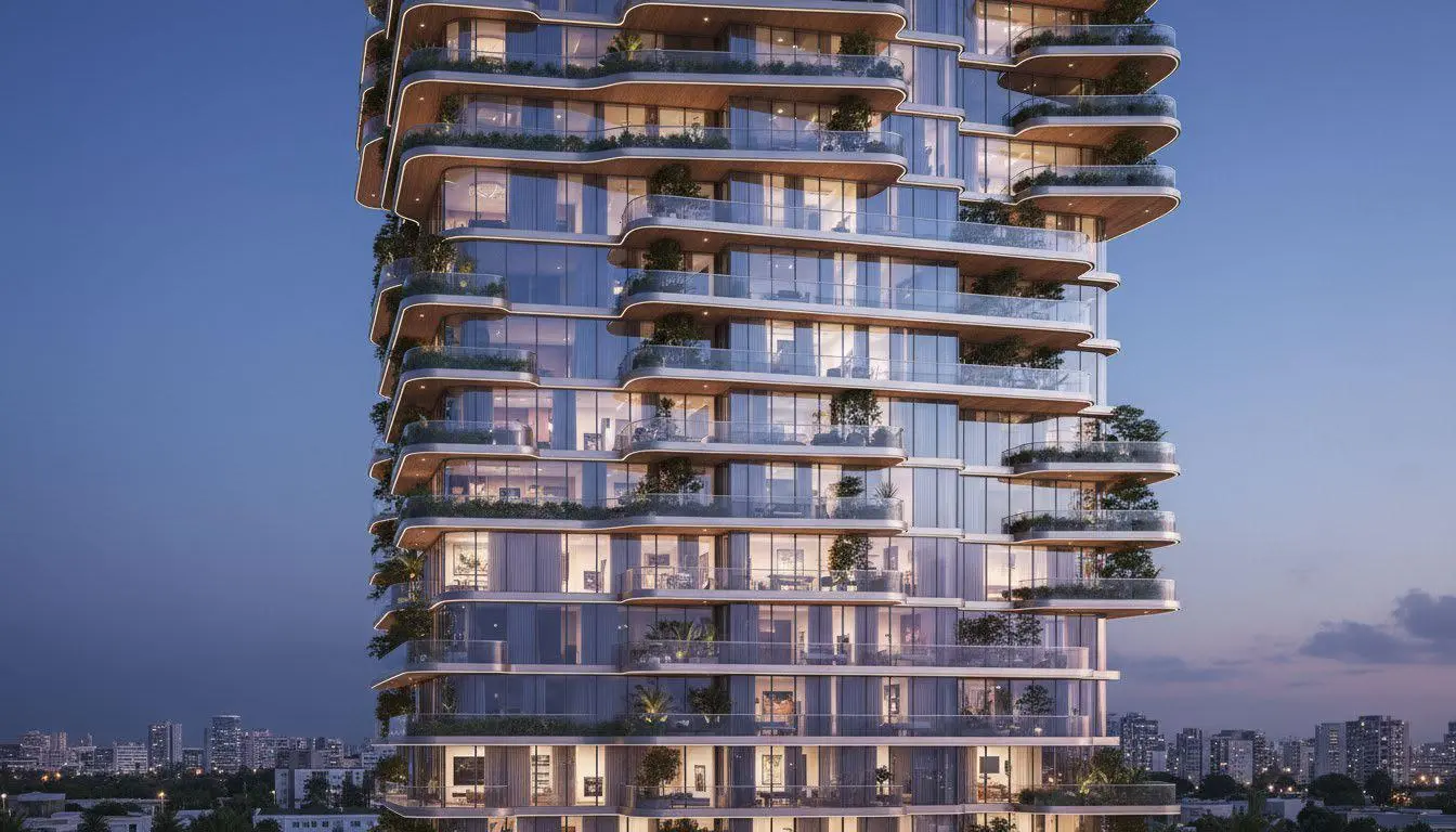 Radiant Atrium skyline exterior on Al Reem Island Abu Dhabi real estate showcasing towers against sky.jpg