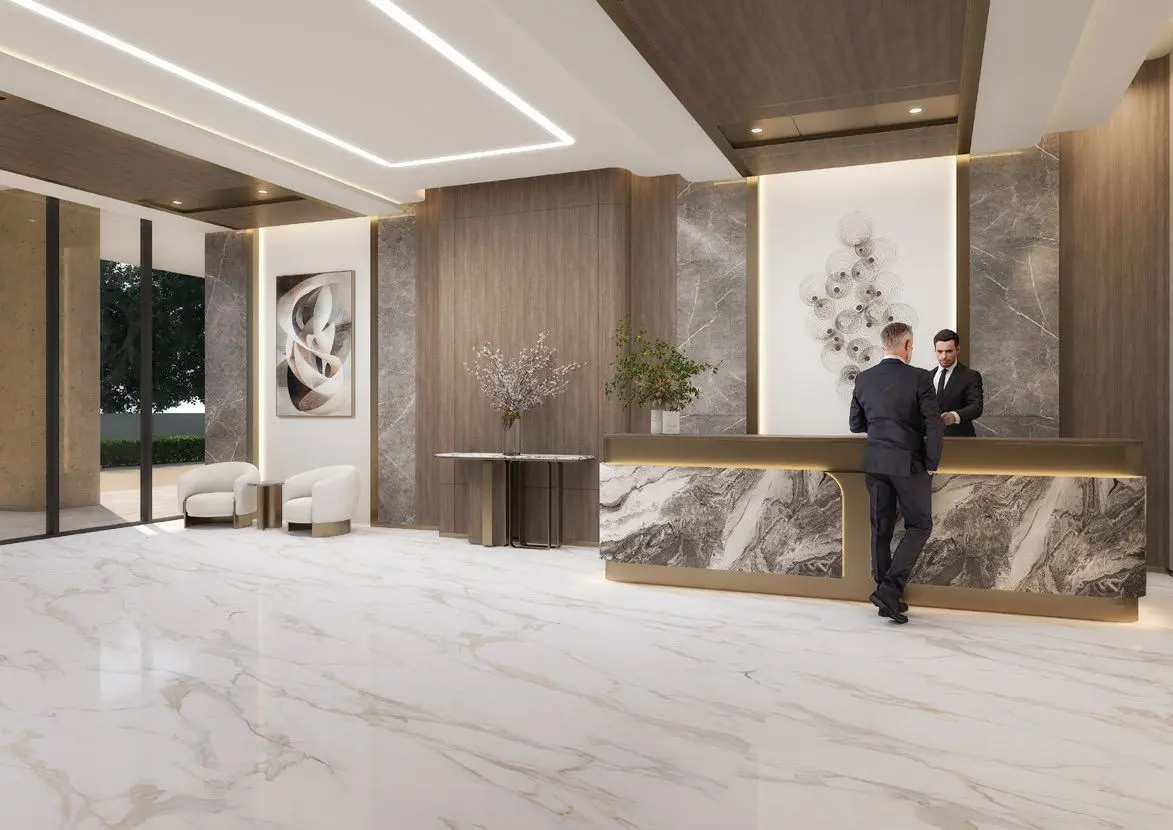 Elegant office reception at Radiant Atrium, Al Reem Island, Abu Dhabi, welcoming clients with a stylish, professional lobby and premium Grade A finishes..jpg