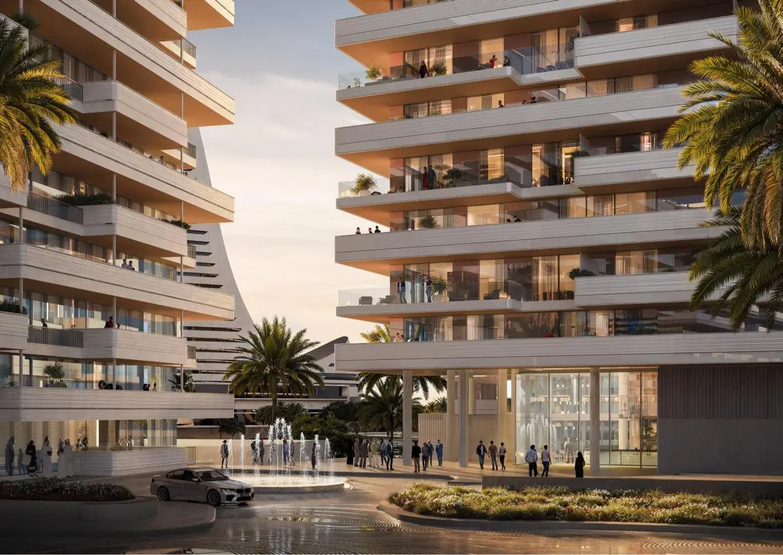Sunset view of Juman 3 Luluat Al Raha emphasizing serene coastal atmosphere and premium waterfront real estate appeal..jpg