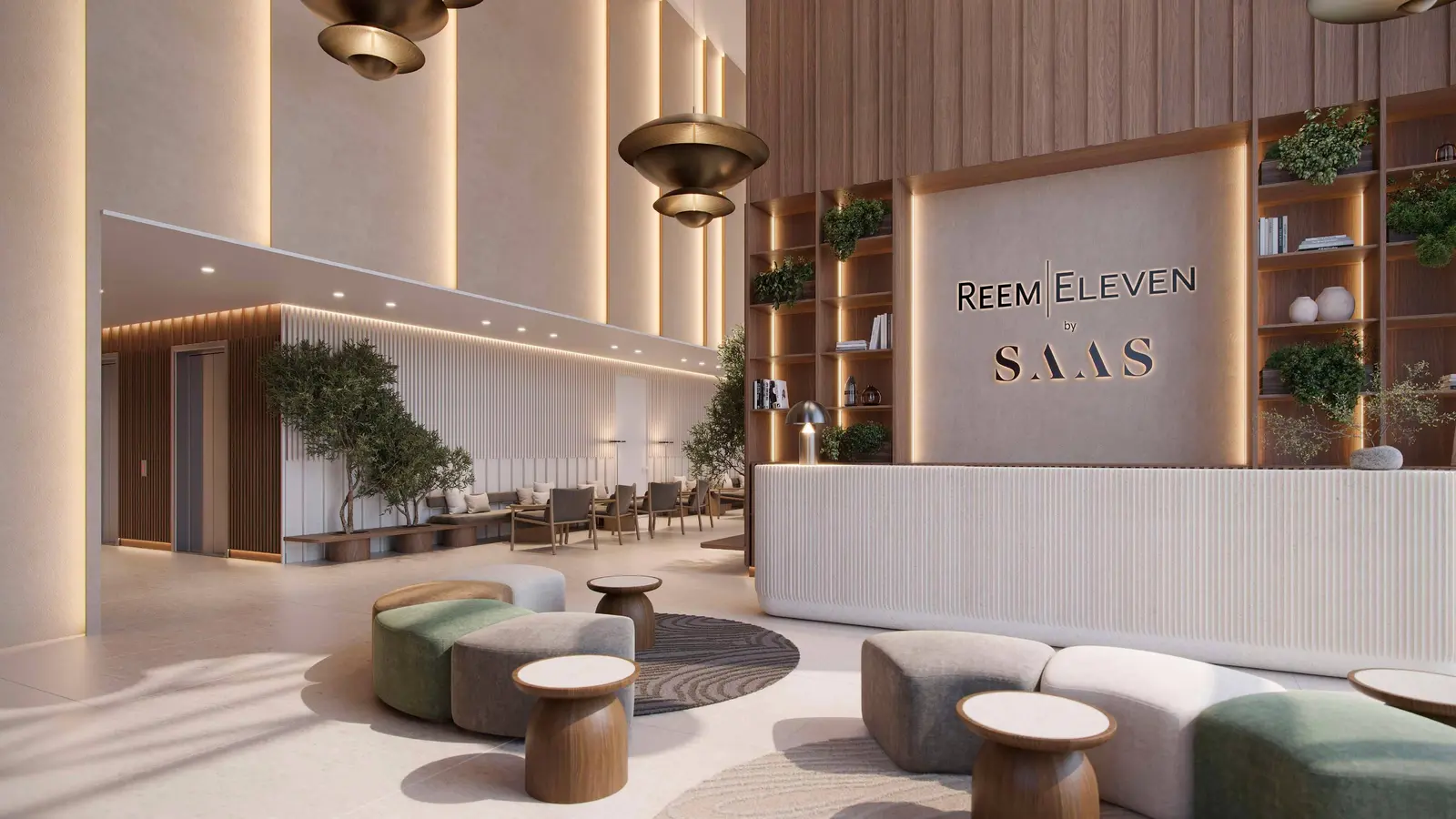 Open Kitchen Interior — Modern equipped kitchen at Reem Eleven showcasing sleek cabinetry, built‑in appliances, and high‑quality finishes.