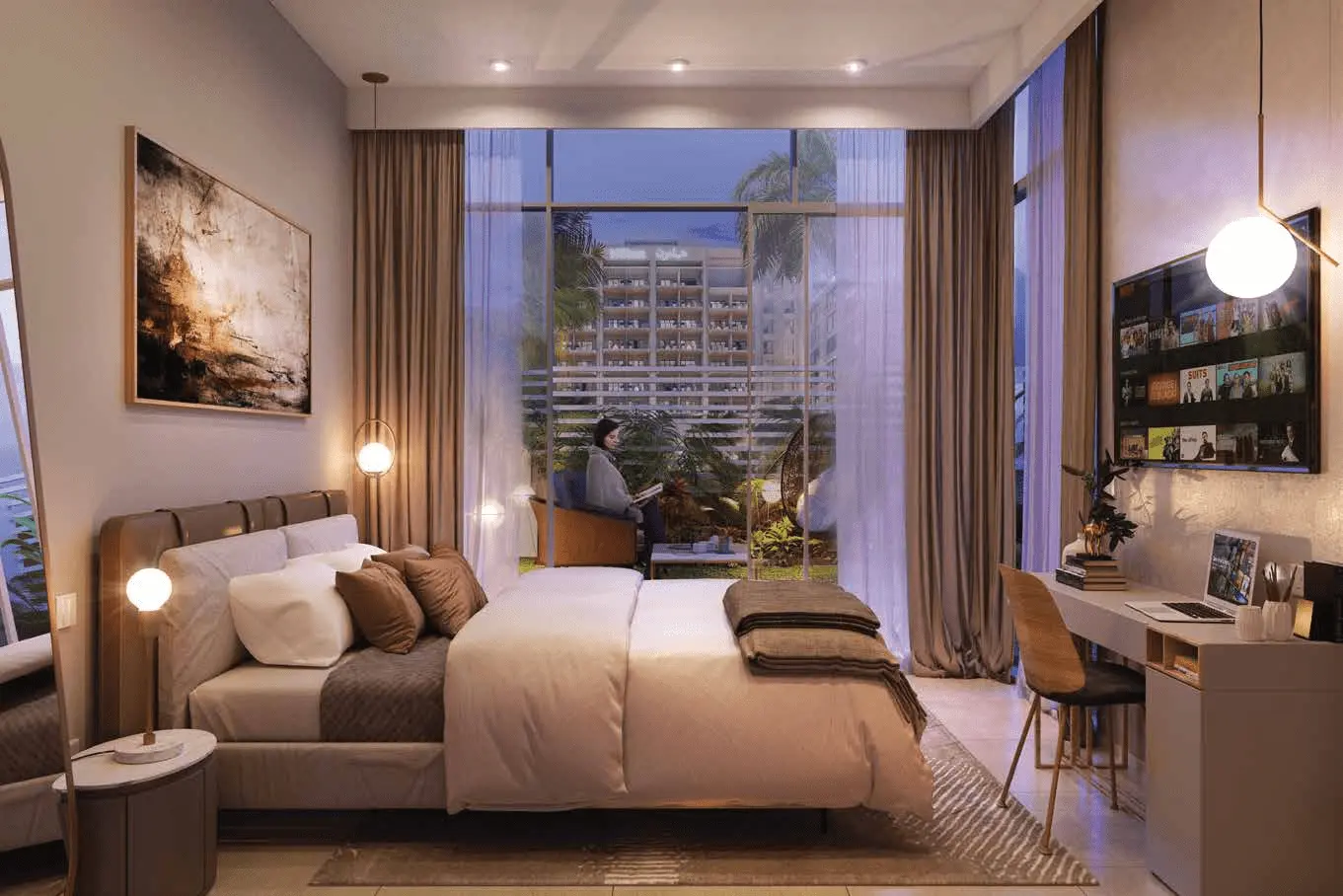 Diva at the Bay luxury bedroom with contemporary interiors